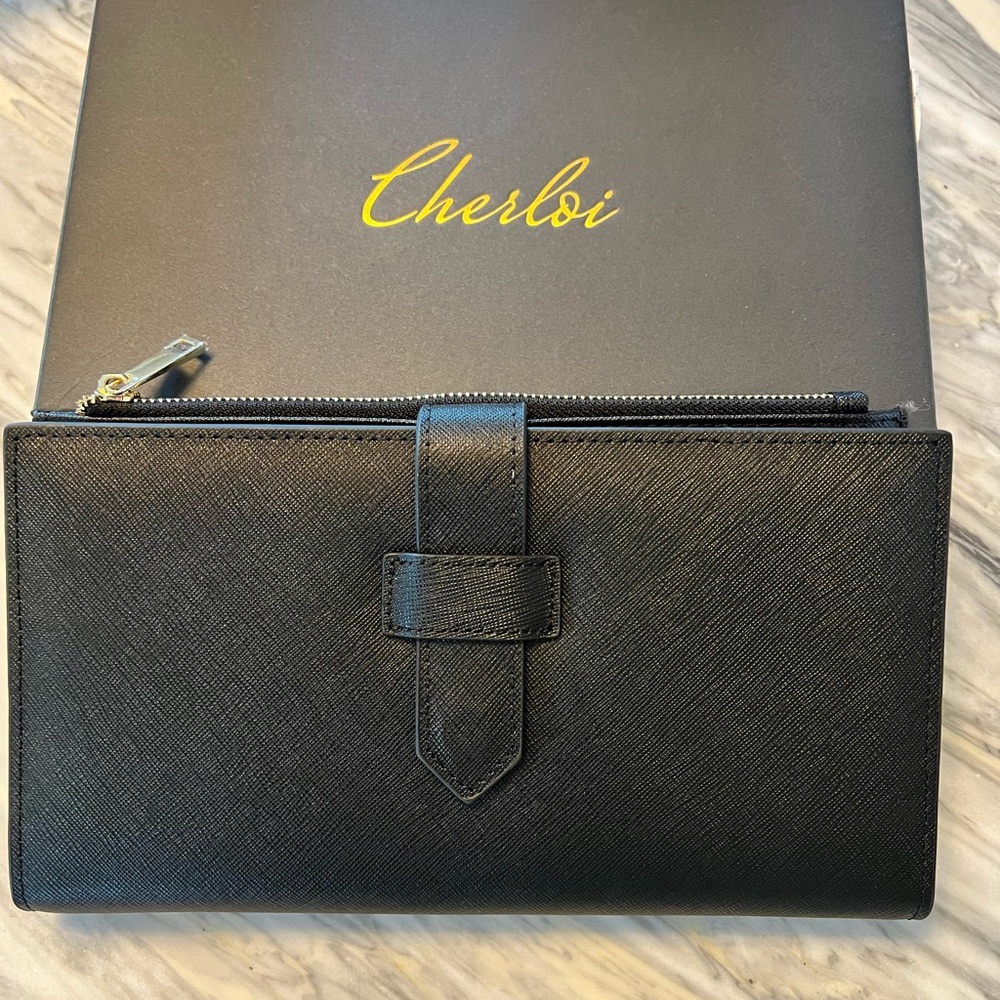 Chic Black Travel Wallet by Cherloi NIB